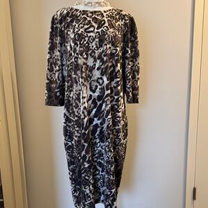 dennis basso Leopard-Print Midi Dress in Black & White